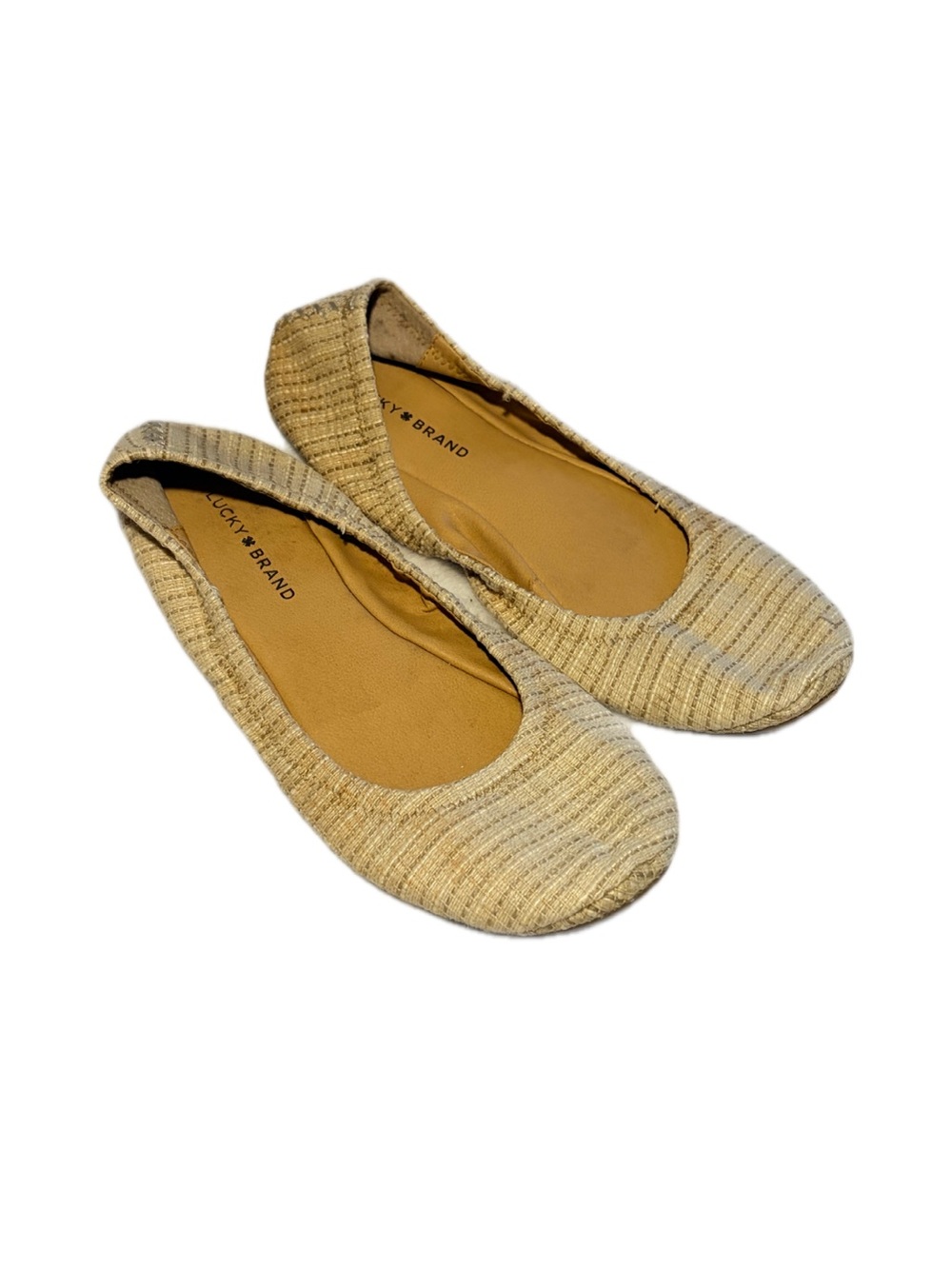 Lucky Brand Natural Beige Woven Ballet Flats